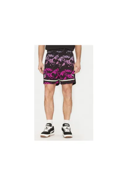 Pantaloni scurti sport barbati  631671 - Poliester reciclat - Negru/Violet - Negru/Violet