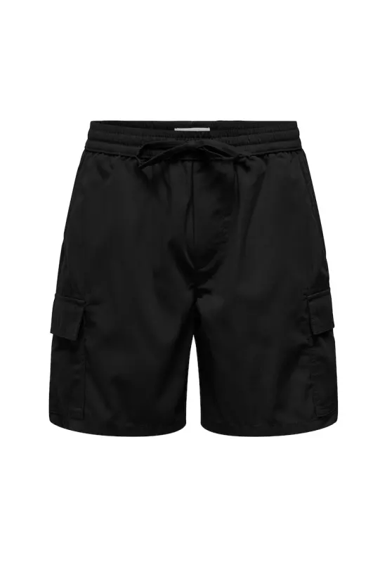Pantaloni scurti sport barbati Sons - 22034462 - Bumbac/Poliester - Negru - Negru