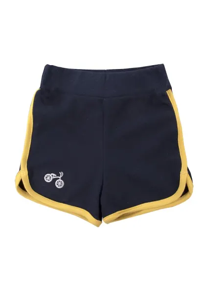 Pantaloni scurti sport - - Bike - Bleumarin cu dunga Galbena - pentru baieti - Bleumarin - Bleumarin