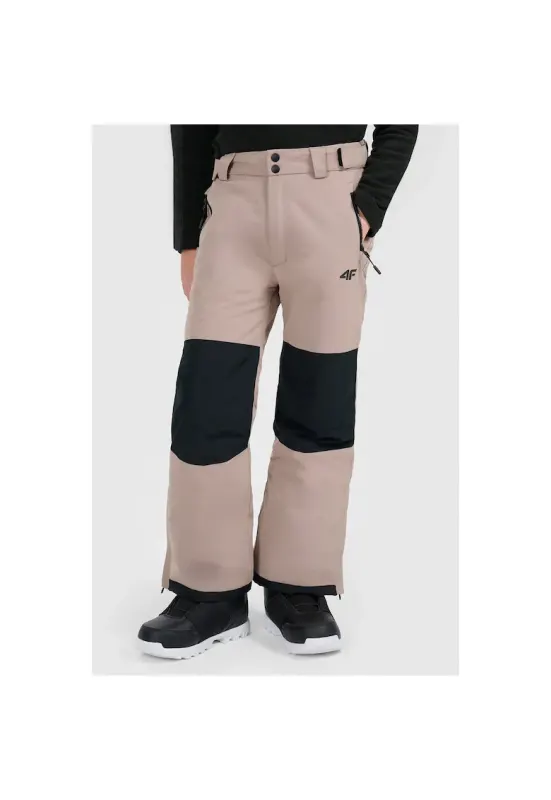 Pantaloni ski baieti - poliester - maro/negru -