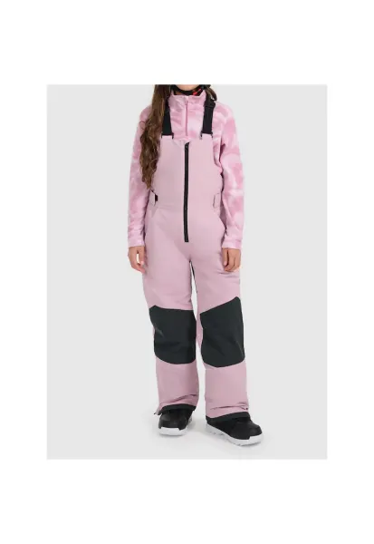 Pantaloni snowboard NeoDry 10000 - roz - impermeabili - cu bretele reglabile - pentru fete - poliester