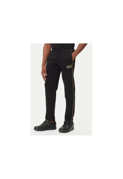 Pantaloni sport barbati - Emporio Armani  negru - poliester/viscoza/elastan -