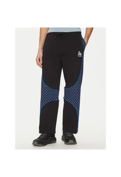 Pantaloni sport barbati  negru/albastru - material confortabil