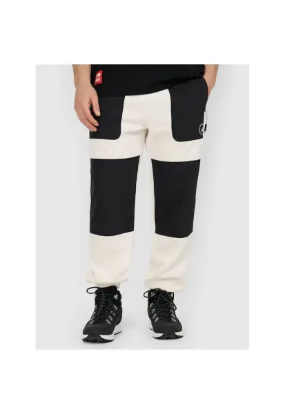 Pantaloni sport barbati -  poliester - bej/negru