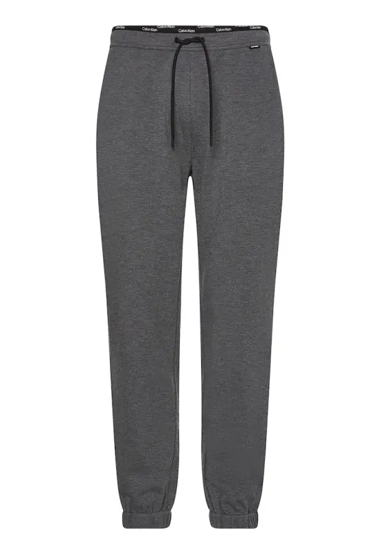 Pantaloni sport conici cu detalii contrastante - Gri melange