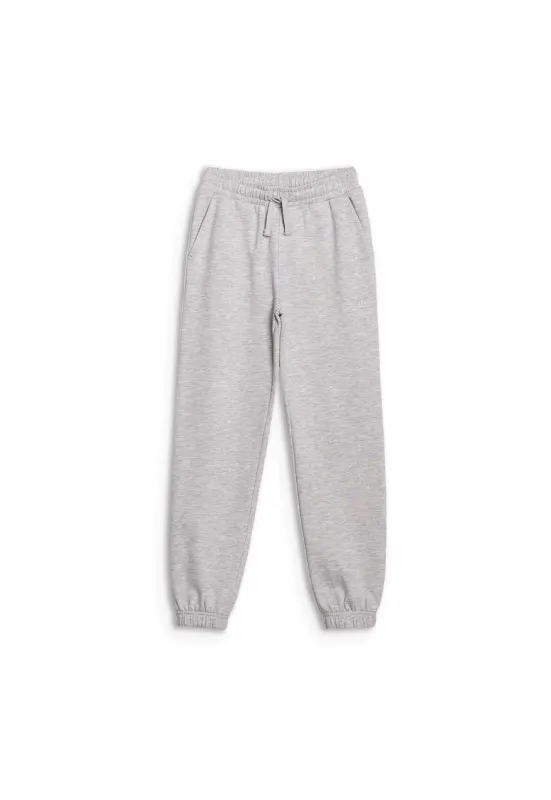 Pantaloni sport copii - pentru fete - gri - textil