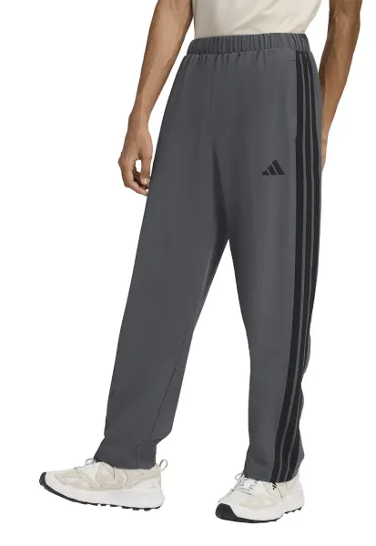 Pantaloni sport cu buzunare laterale si capse la terminatii - Gri inchis