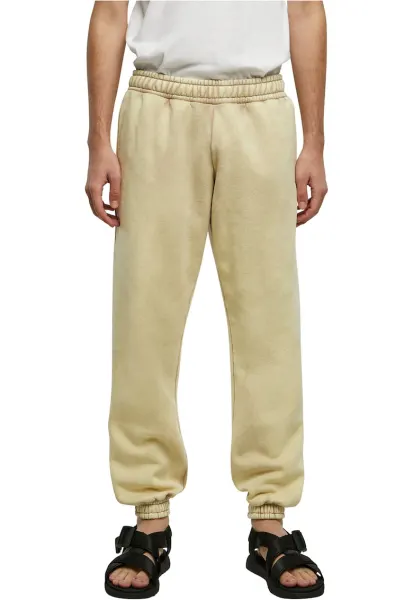 Pantaloni sport cu mansete si talie elastica - Bej
