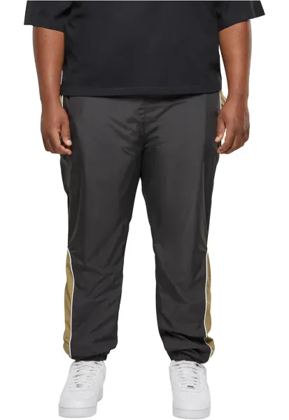 Pantaloni sport cu segmente contrastante - Negru/Verde masliniu