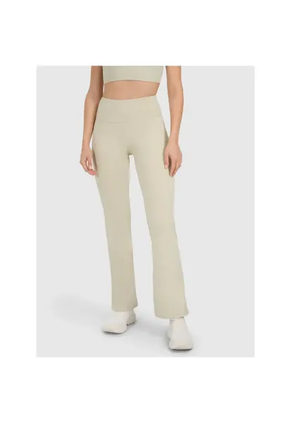 Pantaloni sport dama  antrenament - bej - poliester