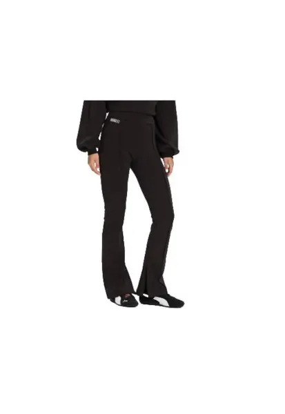 Pantaloni sport dama -  negru - 64% bumbac - 27% bumbac reciclat -