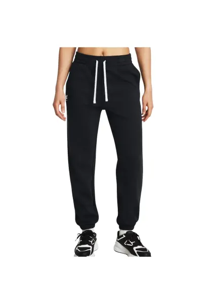 Pantaloni sport dama - Rival Terry Jogger - negri - bumbac/poliester -