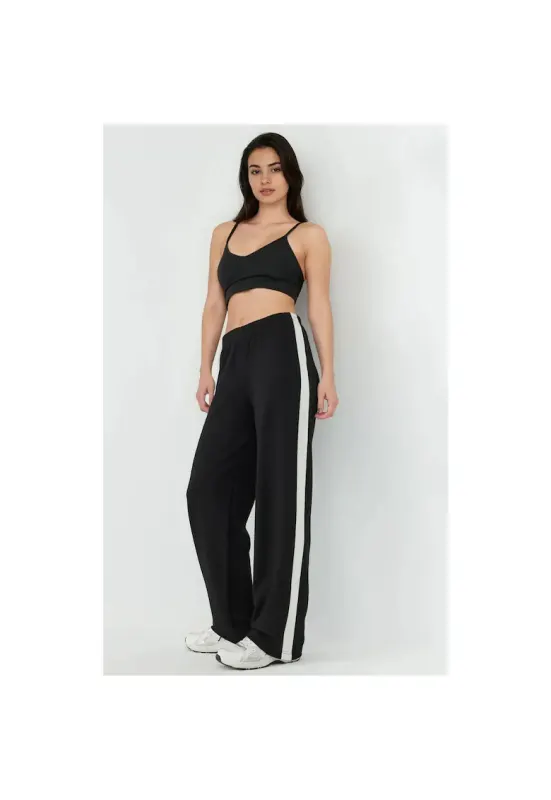 Pantaloni sport dama -  Soft Touch - talie elastica - negru - textil
