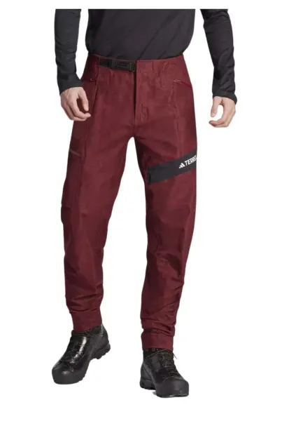 Pantaloni sport  trekking - impermeabili - rezistenti la vant - visiniu - 87% nailon - 13% elastan