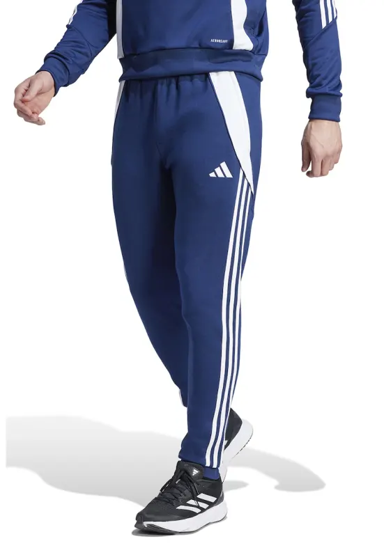 Pantaloni Tiro 24 pentru fotbal - Albastru inchis/Alb optic