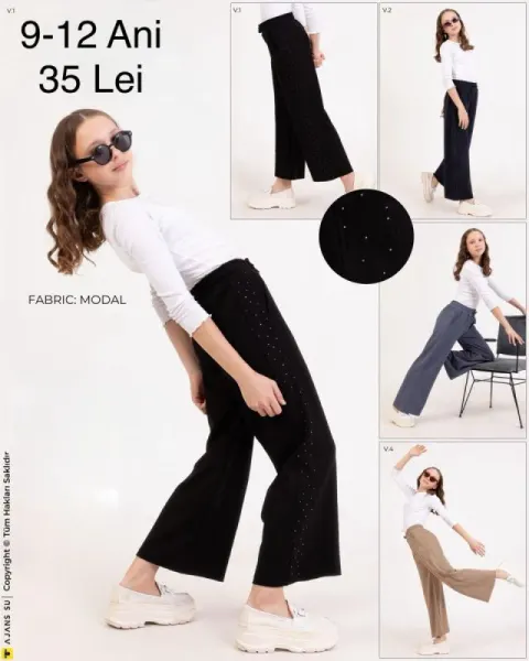 Pantaloni trening fetite cu pietricele Engros