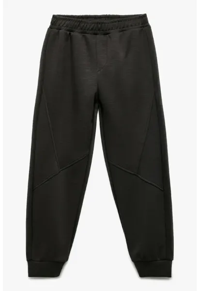 Pantaloni uni de trening cu banda elastica - Gri antracit