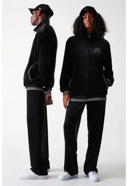 Pantaloni unisex lejeri de trening cu logo brodat - Negru