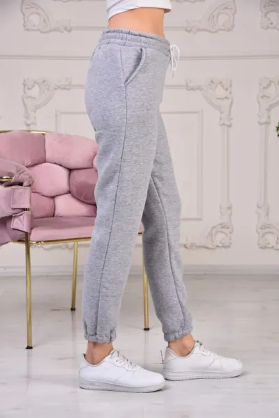 Pantaloni vatuiti, cu buzunare si elastic jos, en-ggross
