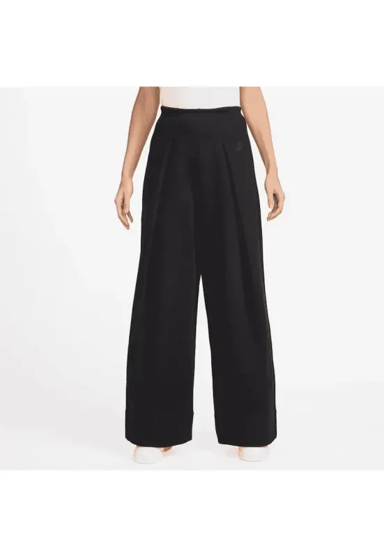 Pantaloni W NSW TCH FLC HR PLT PANT WIDE-FV8052-010