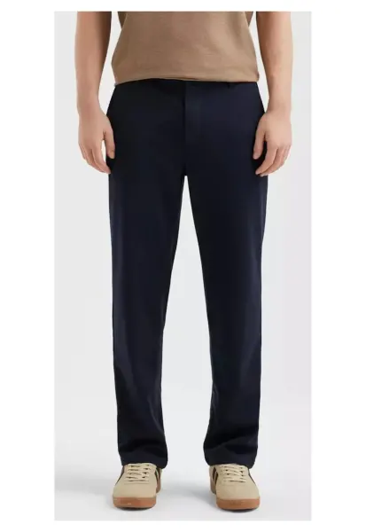 Q/S by s.Oliver Pantaloni chino - barbati - jogger din jerseu - Bleumarin inchis