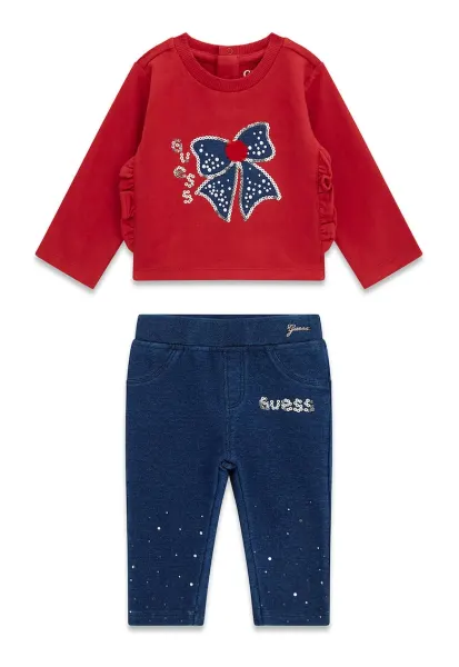 Set de bluza de trening si colanti - Rosu/Albastru