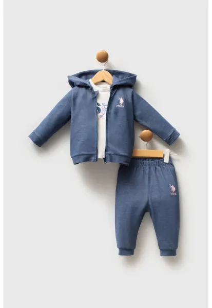 Set de hanorac - pantaloni de trening si bluza - Alb/Albastru inchis