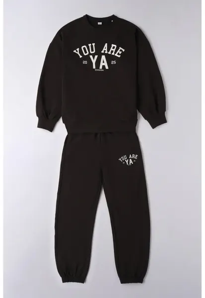 Set de hanorac si pantaloni de trening - 2 piese - Negru