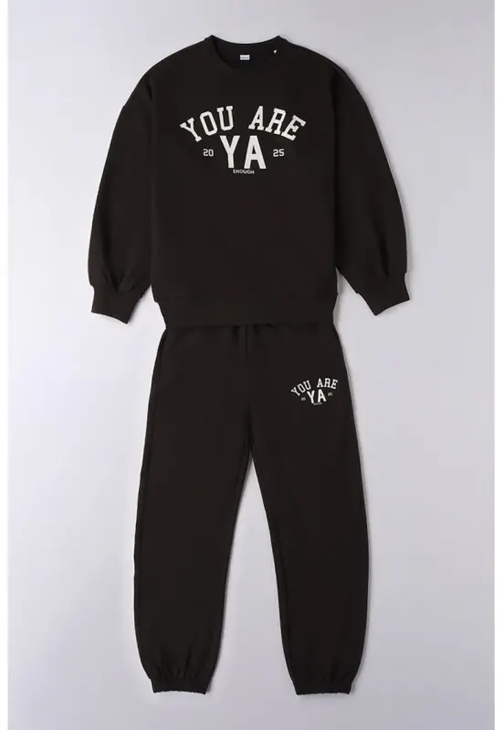 Set de hanorac si pantaloni de trening - 2 piese - Negru