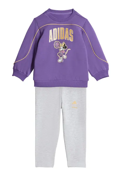 Set de pantaloni de trening si bluza de trening cu imprimeu - 2 piese - Gri deschis/Portocaliu/Violet