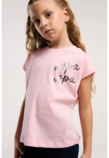 Set de tricou cu imprimeu si pantaloni - 2Piese - Roz pastel