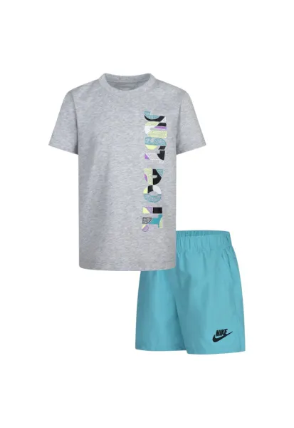 Set OTL Woven Short 48265 - Gri/Turcoaz