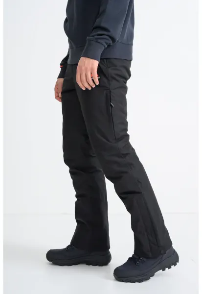 SUPERDRY - Pantaloni slim fit cu slituri laterale pentru ski - Negru
