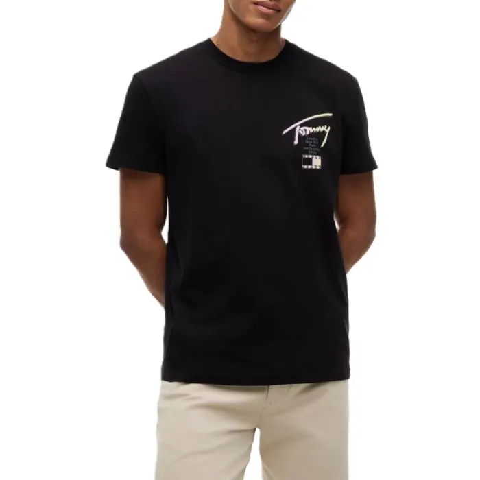 T-SHIRT MANICA CORTA COTONE REGULAR LOGO CITY SIGNATURE DM0DM23253-BDS