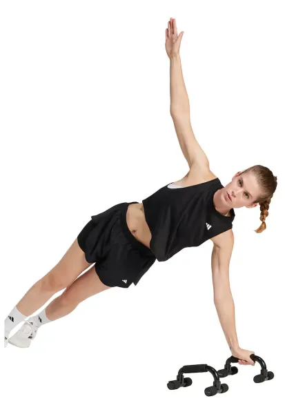 Top crop cu croiala lejera - pentru fitness - Negru