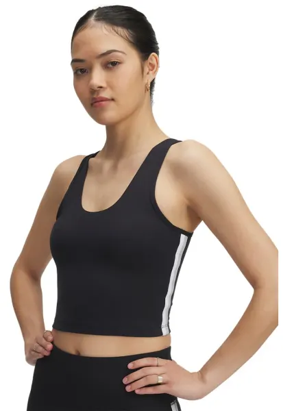 Top crop cu logo - pentru fitness - Alb/Negru