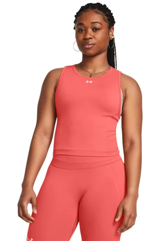 Top crop fara cusaturi pentru antrenament Train - Coral
