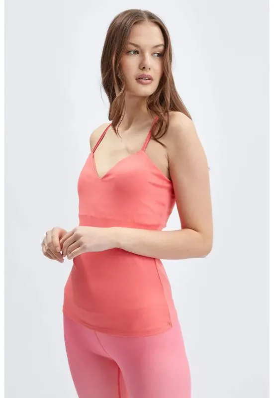 Top slim fit pentru fitness - Coral