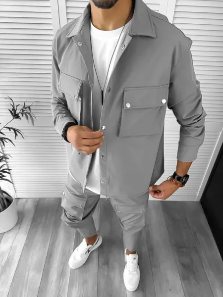 Trening barbati slim fit gri 6050  P19-2.2
