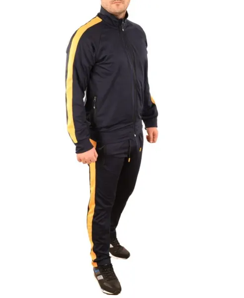 Trening cilon vatuit bleumarin cu dungi galbene laterale - cod 44675