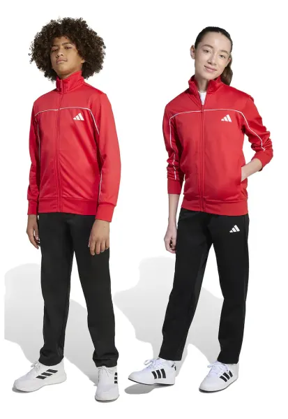 Trening cu fermoar model colorblock - Alb/Negru/Coral