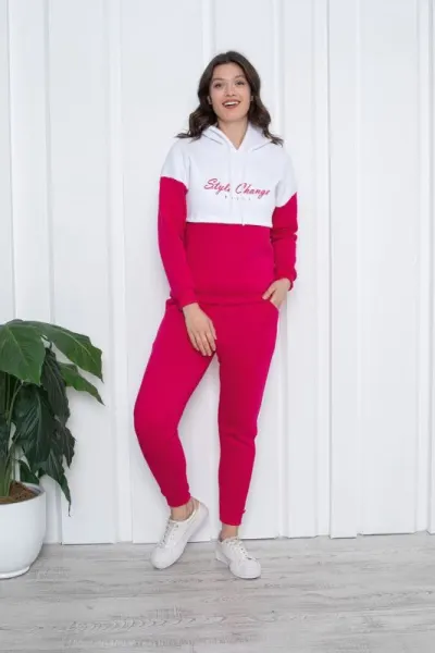 Trening cu gluga pentru dama vatuit, Style, fucsia
