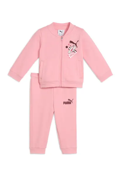 Trening cu imprimeu logo si fermoar - Roz pastel