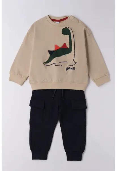 Trening cu pantaloni cargo cu snur - Albastru ultramarin/Maro nisip