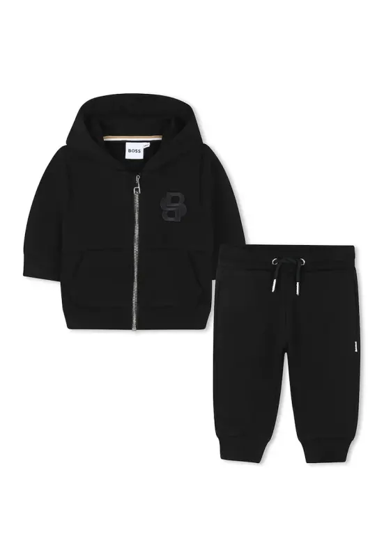 Trening cu pantaloni lungi si fermoar - Negru
