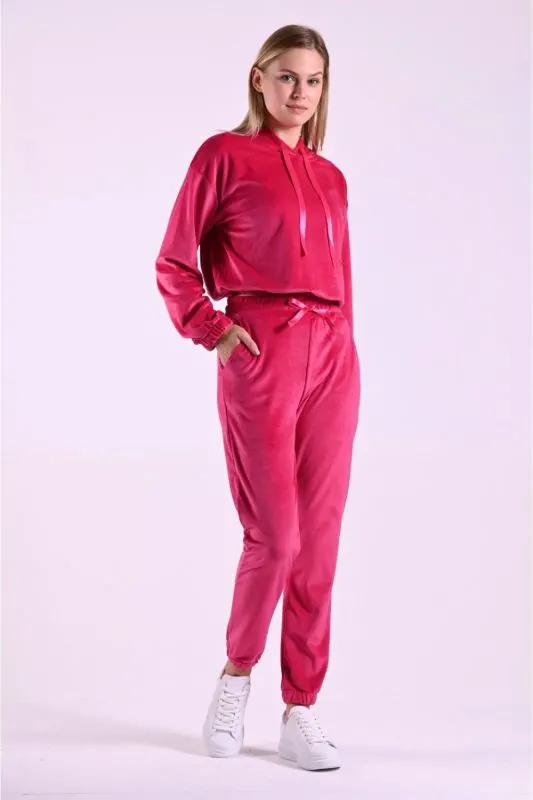Trening dama casual, catifea, roz fucsia Elisa