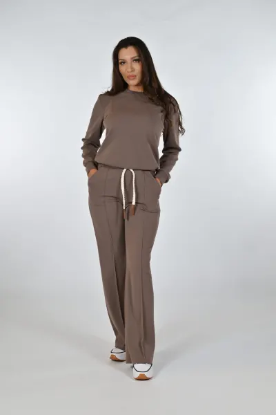 Trening Dama Maro Bluza si Pantaloni cu Buzunare si Snur