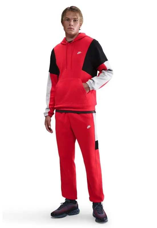 Trening din material fleece cu model colorblock Club - Negru/Portocaliu