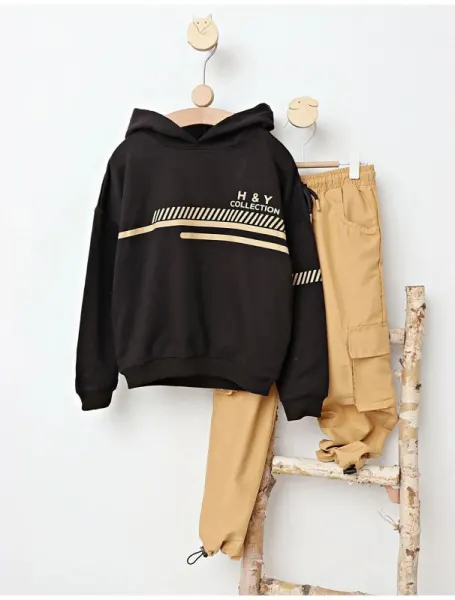 Trening H&Y Collection model negru-bej