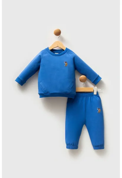 Trening lung cu maneci raglan - Albastru royal